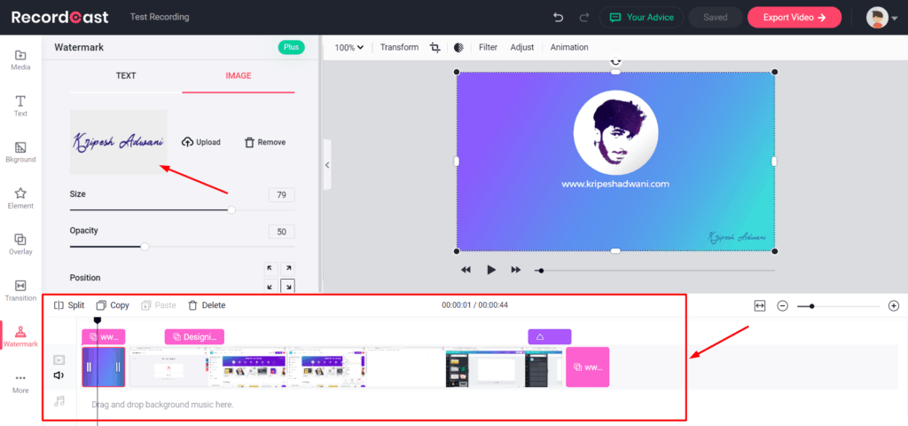 RecordCast Editing the video -3