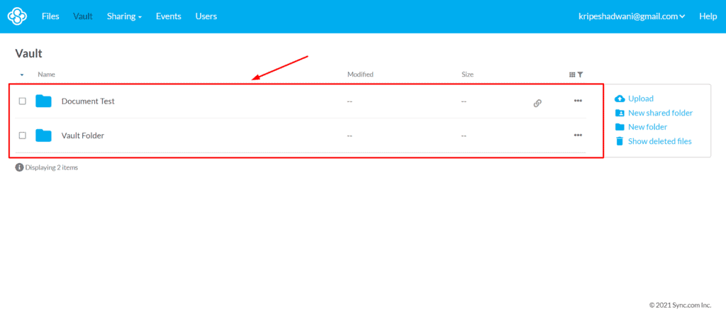 Sync.com Review (2026) - Best Secure Cloud Storage 9 Vault folder