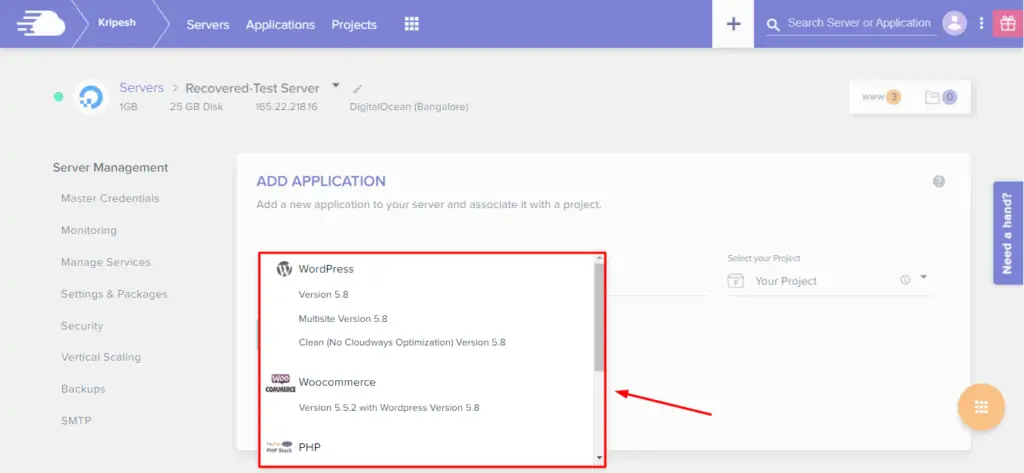 Applications on Cloudways
