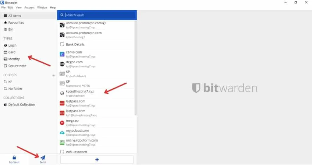 Bitwarden Desktop Interface