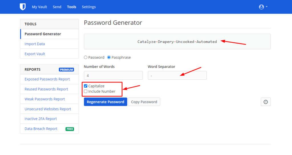 Bitwarden Review 2026 (Free Version) - Best Free Password Manager 4 Bitwarden Passphrase Generator