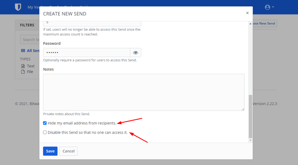 Bitwarden Send - How To Share Passwords Securely (2026) 7 Hide email from recipient