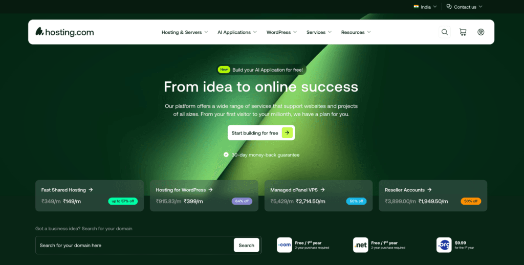 Hosting.com Review (June 2026): Speed, Uptime & Pricing - The Unfiltered Truth 2 Hosting.com - homepage