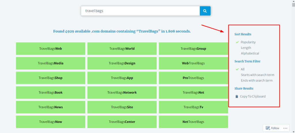 Lean Domain Search features 1