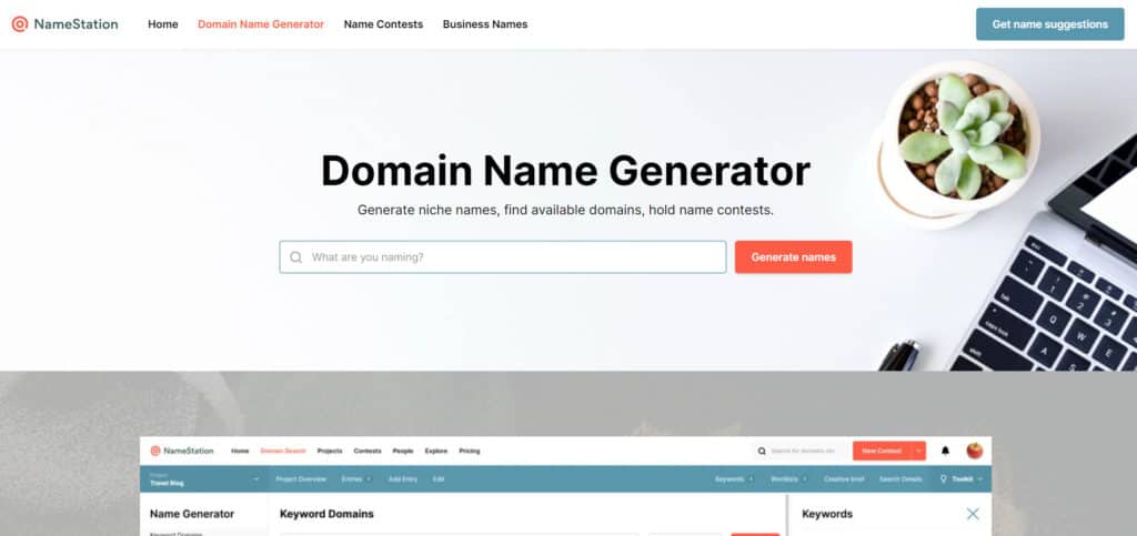 NameStation homepage