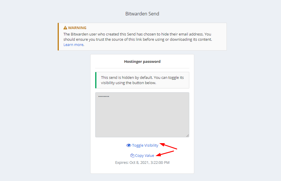 Bitwarden Send - How To Share Passwords Securely (2026) 9 Password accessible on Bitwarden Send