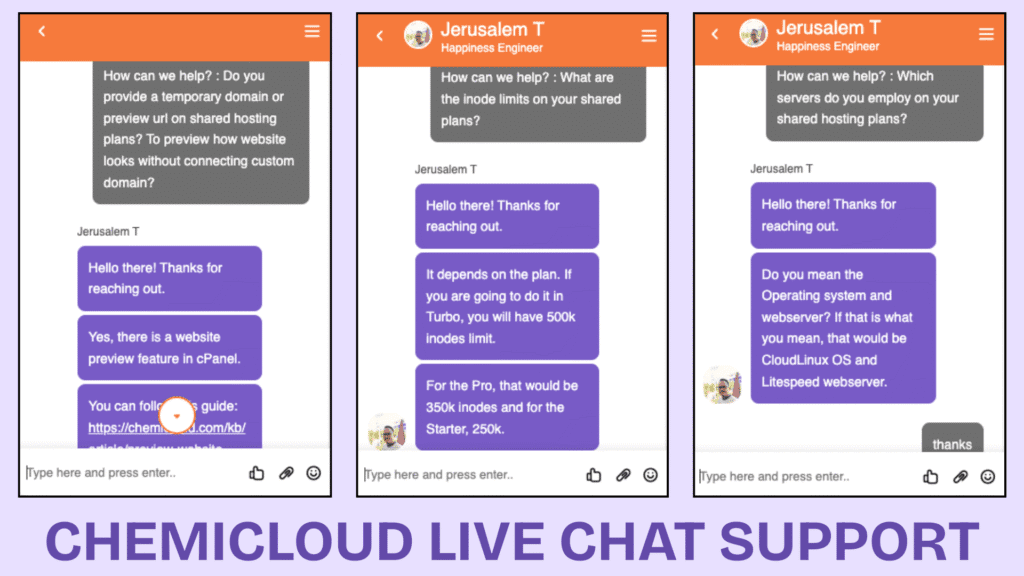 ChemiCloud - live chat support
