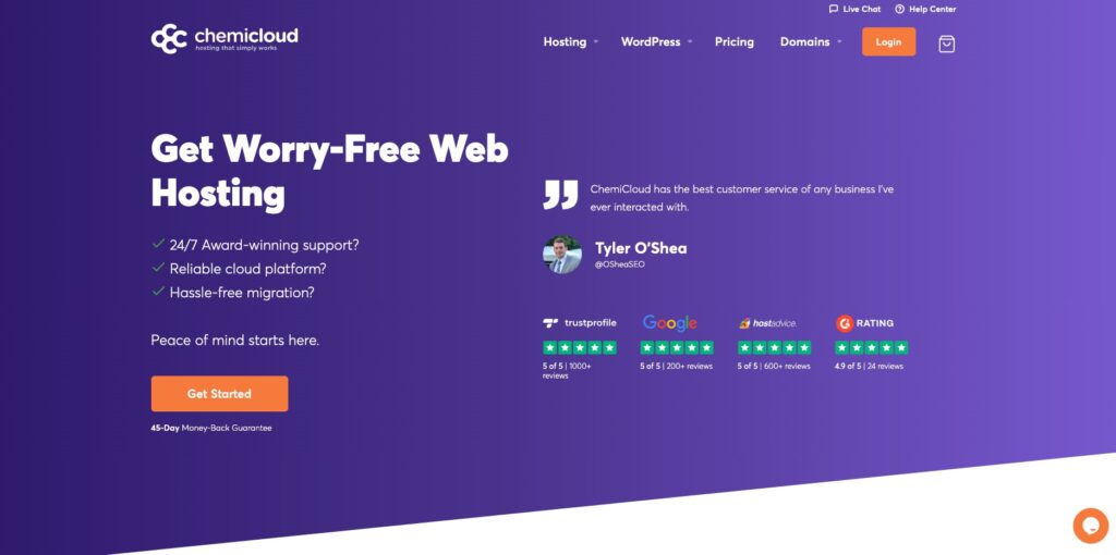 ChemiCloud Review November 2025 - Value For Money Host 1 ChemiCloud homepage