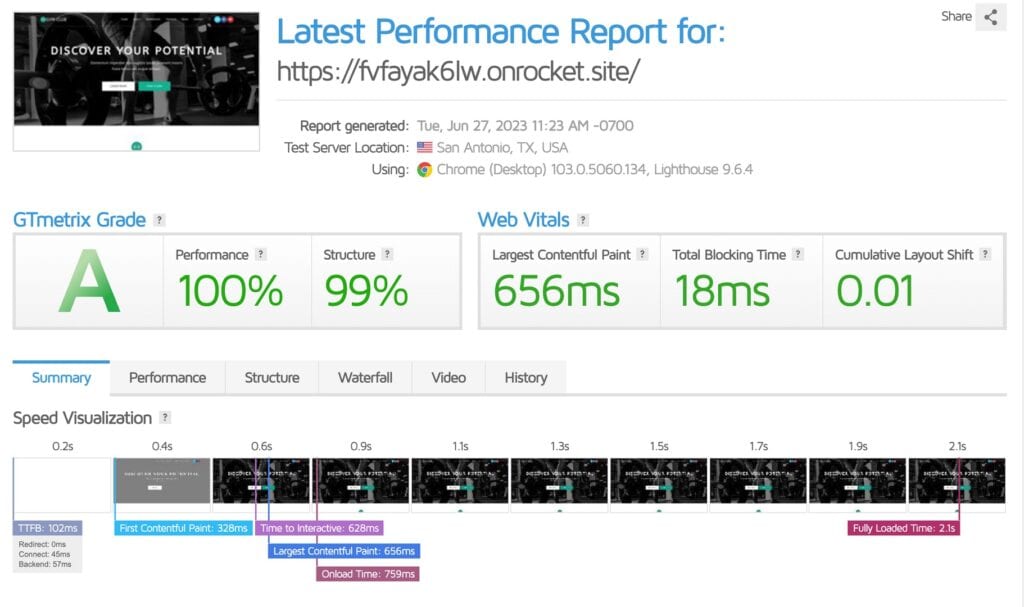 Rocket.net speed test US