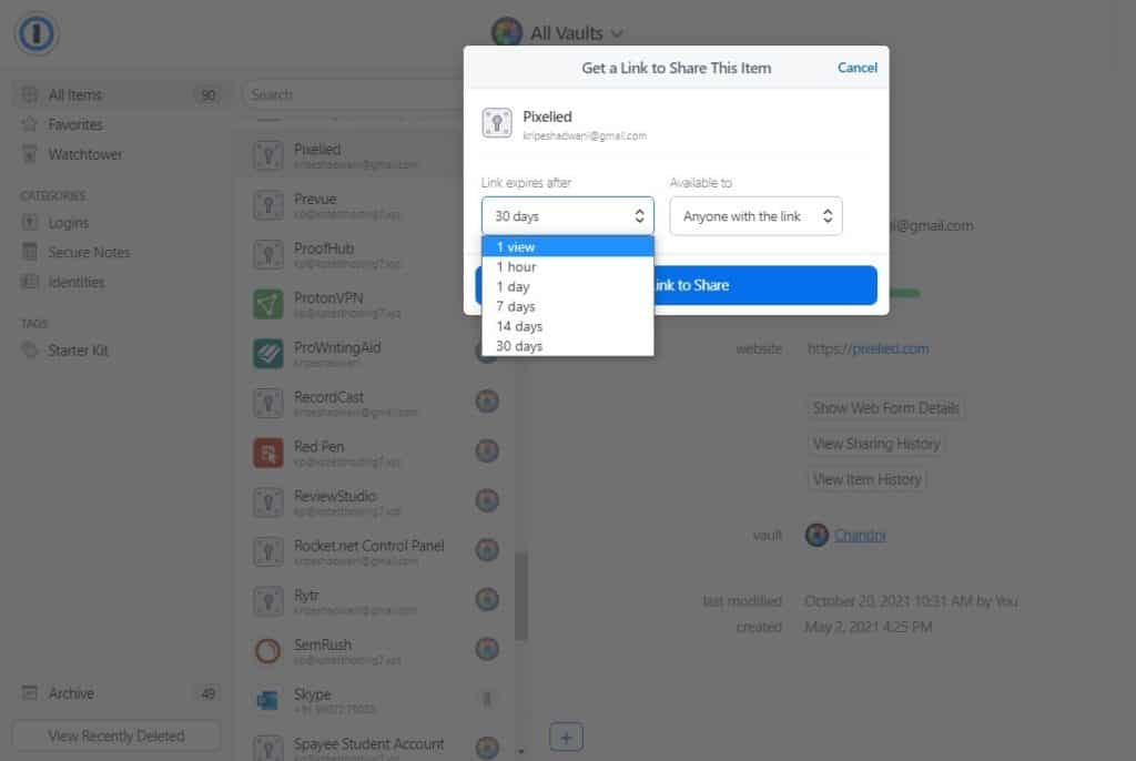 1Password Review (2026) - Why I Switched to 1Password 13 Set password sharing permissions 1