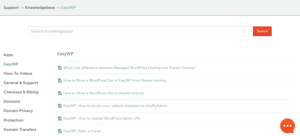 EasyWP knowledge base
