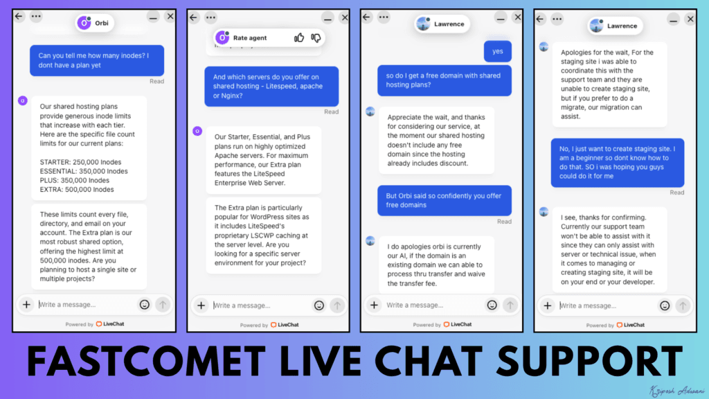 FastComet - Live chat support
