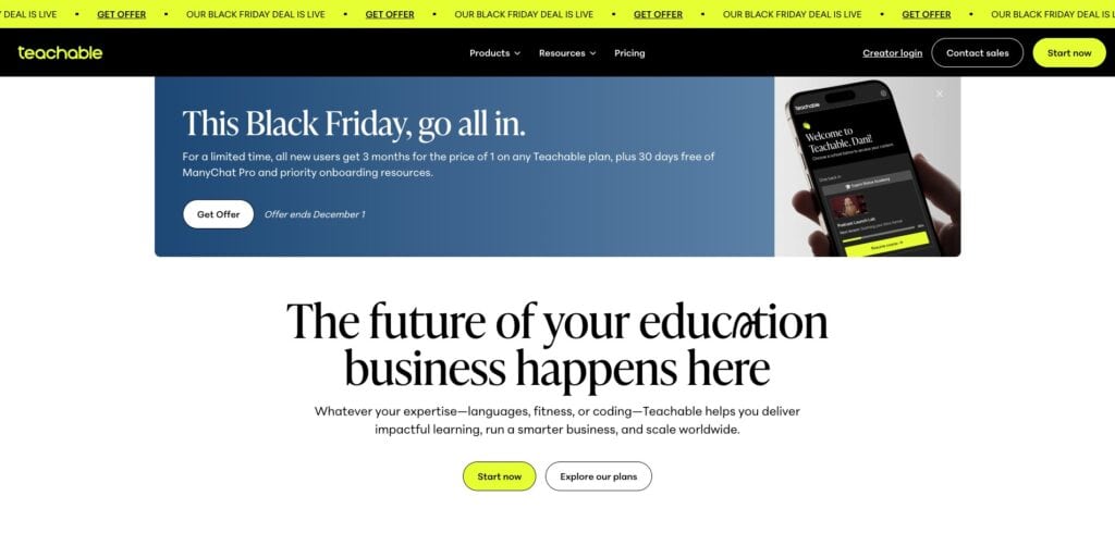 Teachable Black Friday Deal
