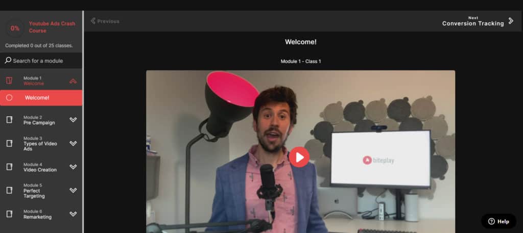 Biteplay YouTube ads course
