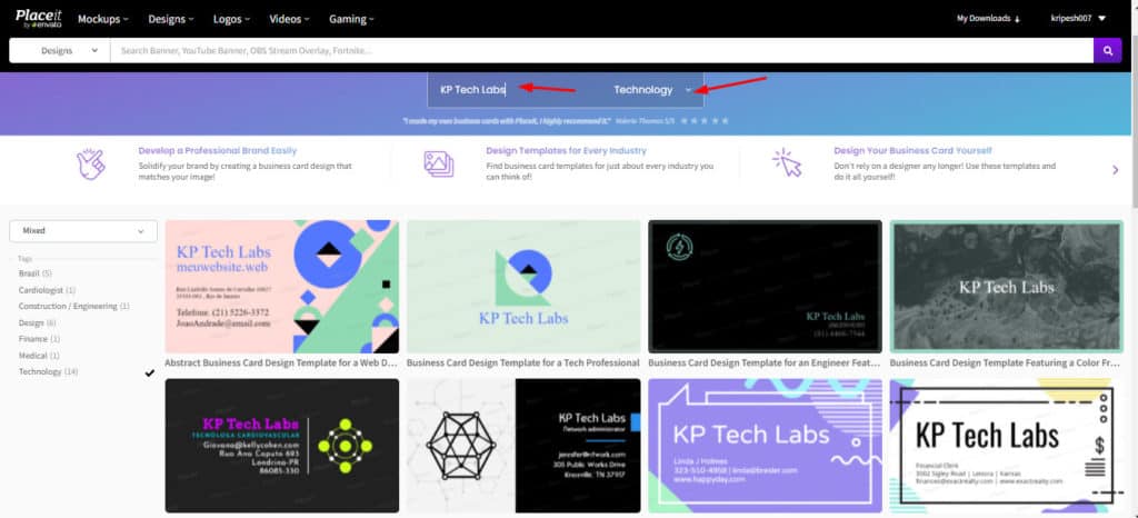 Business card templates
