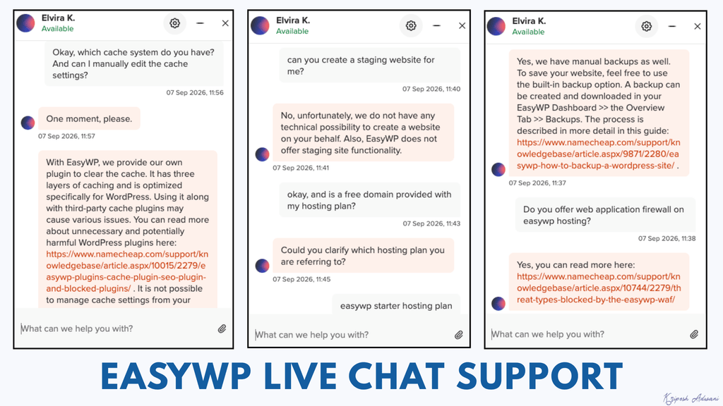 EasyWP Live Chat Human Support
