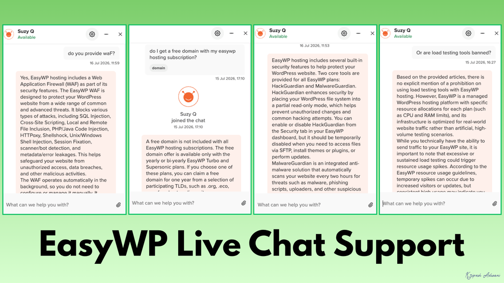 EasyWP Live Chat Support
