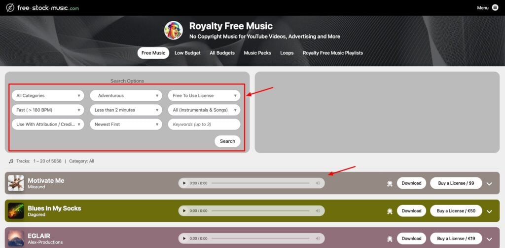 Free Stock Music Library