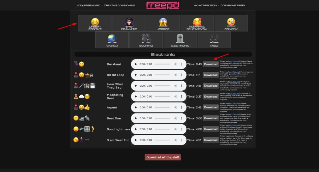 Freepd music library