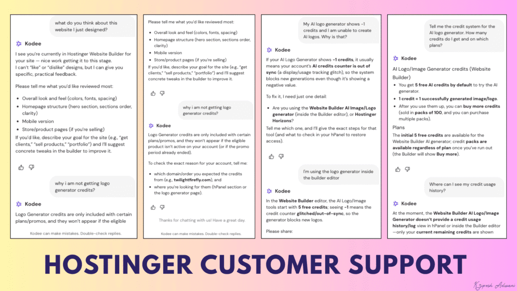 Hostinger Live Chat with Kodee
