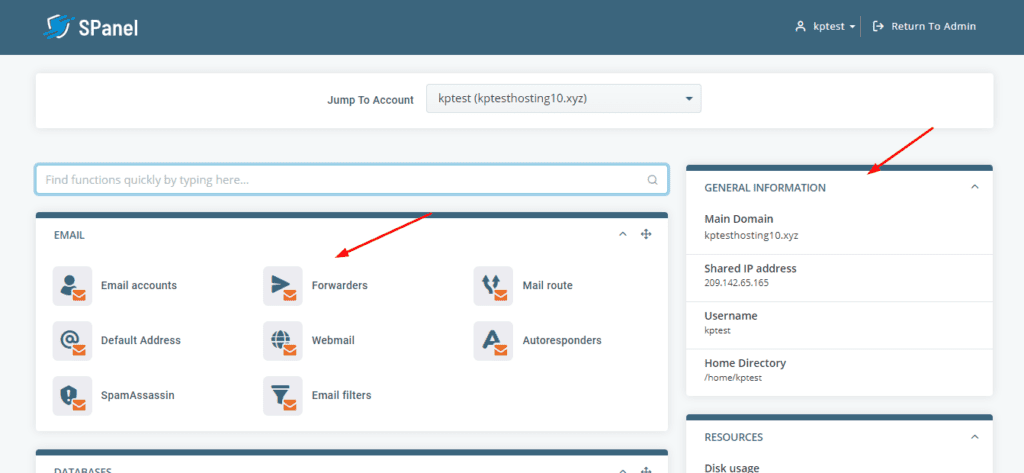 SPanel interface Scala Hosting