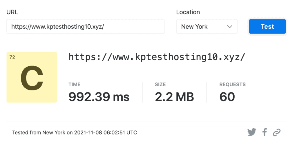 Scala hosting Speeds - New York