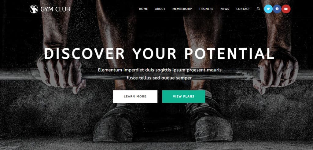 Test website homepage