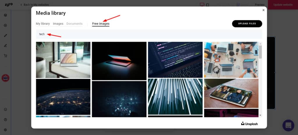Unsplash image library 