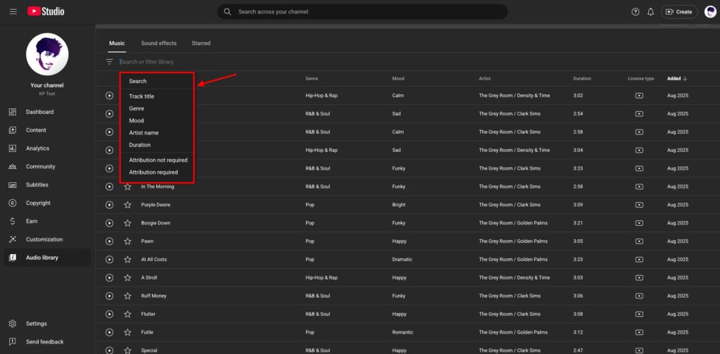 YouTube Audio Library