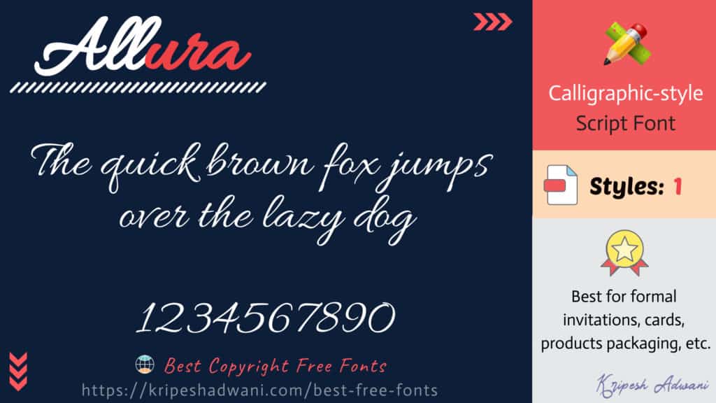 Best Copyright Free Fonts (2026) - Download Free Fonts For Commercial Use 35 Allura-free-font