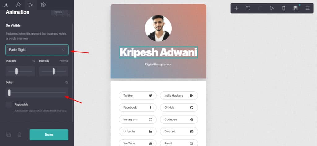 Carrd Review (2026) - Affordable Landing Page Builder 10 Animation in Carrd