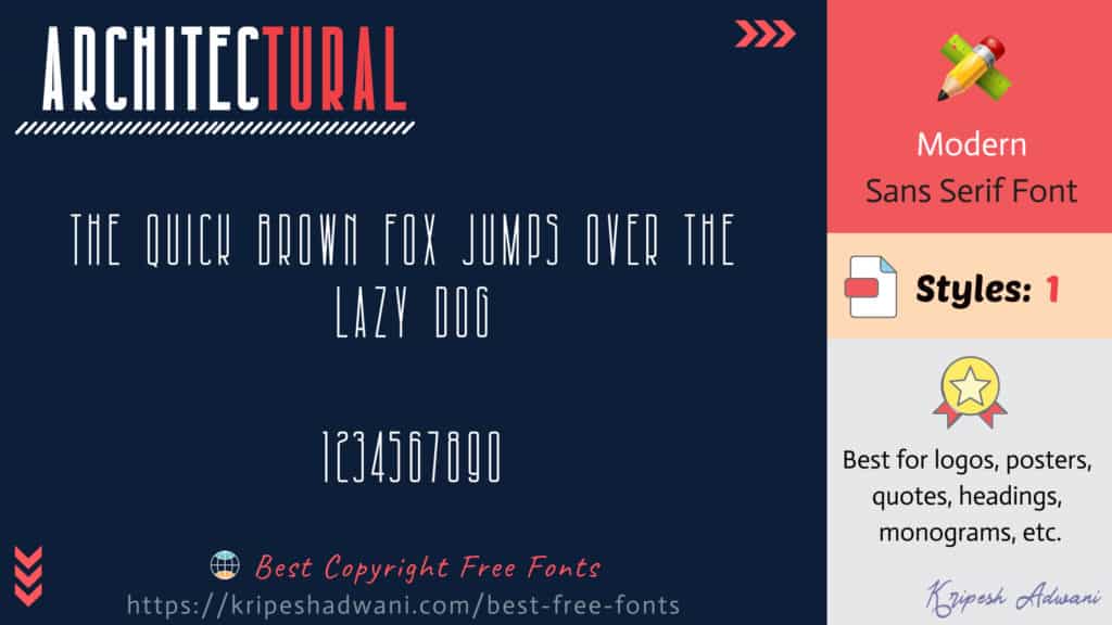 Best Copyright Free Fonts (2026) - Download Free Fonts For Commercial Use 26 Architectural-free-font