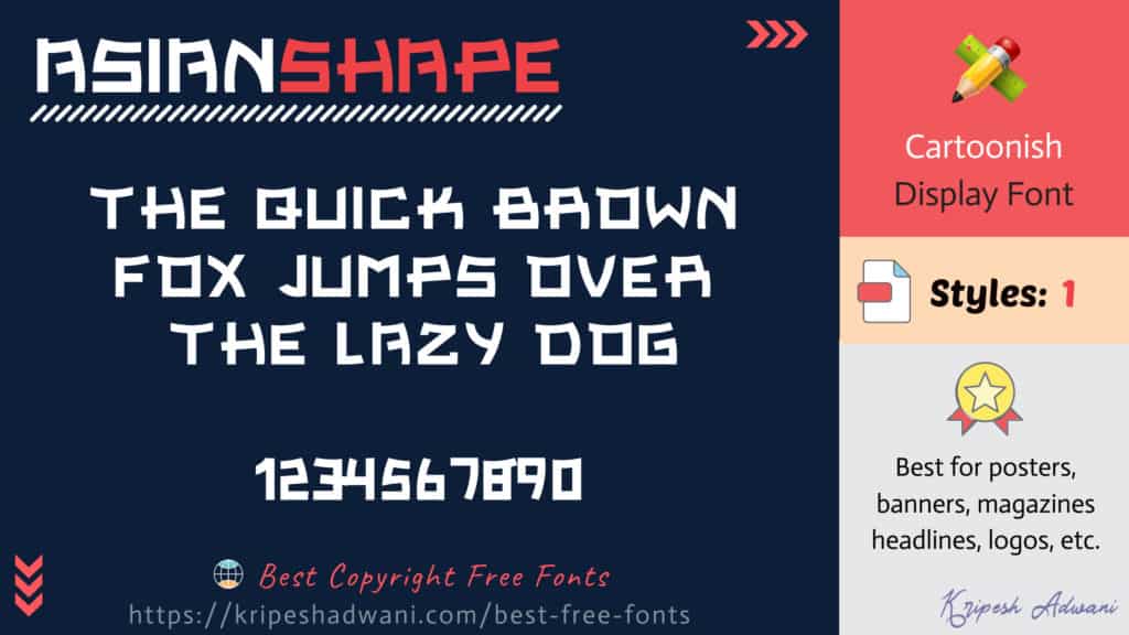Best Copyright Free Fonts (2026) - Download Free Fonts For Commercial Use 54 Asian-Shape-free-font