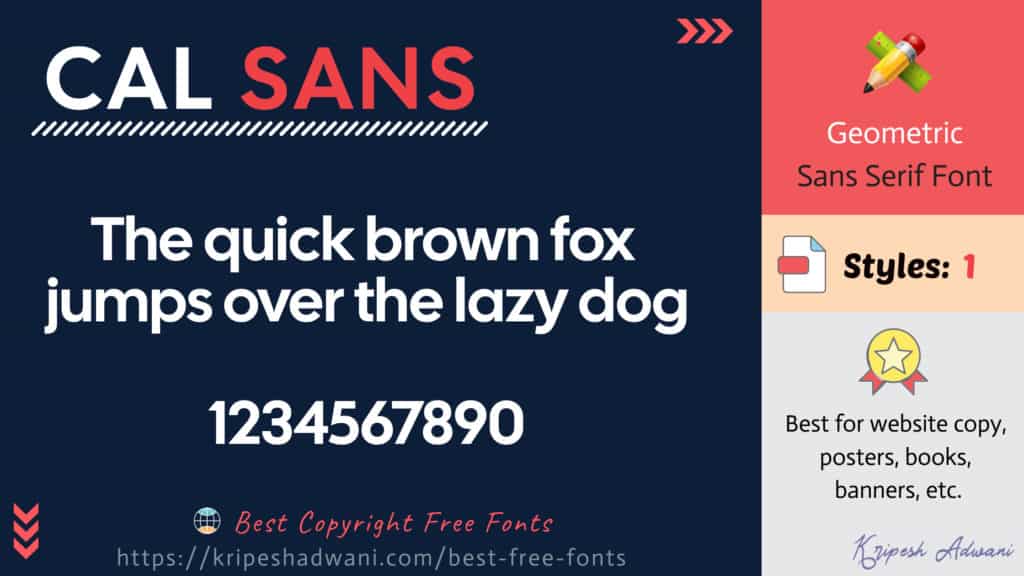 Best Copyright Free Fonts (2026) - Download Free Fonts For Commercial Use 17 Cal-Sans-free-font