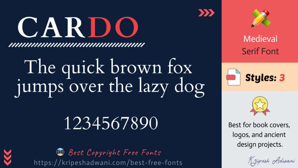 Best Copyright Free Fonts (2026) - Download Free Fonts For Commercial Use 15 Cardo-free-font