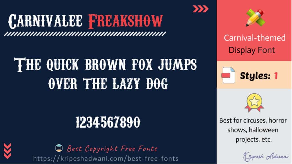 Best Copyright Free Fonts (2026) - Download Free Fonts For Commercial Use 43 Carnivalee-freakshow-free-font