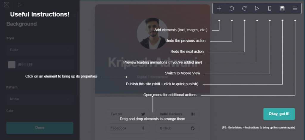 Carrd Review (2026) - Affordable Landing Page Builder 4 Carrd editor instructions