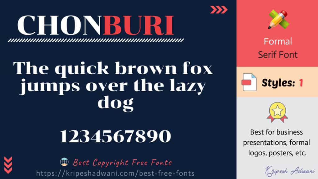Best Copyright Free Fonts (2026) - Download Free Fonts For Commercial Use 10 Chonburi-free-font