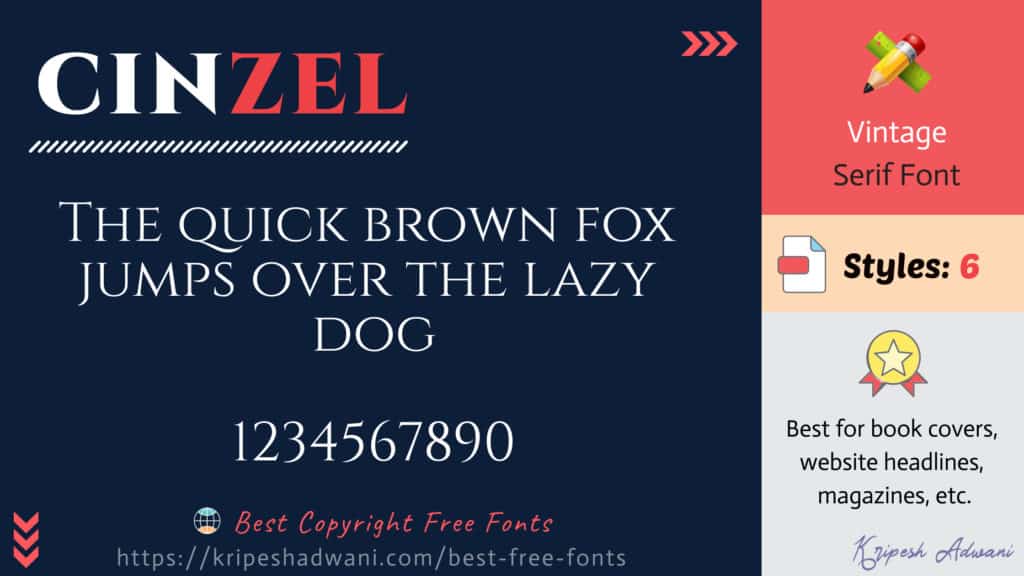 Best Copyright Free Fonts (2026) - Download Free Fonts For Commercial Use 9 Cinzel-free-font
