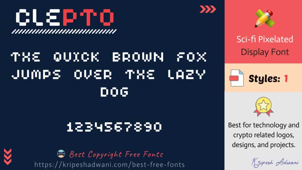 Best Copyright Free Fonts (2026) - Download Free Fonts For Commercial Use 48 Clepto-free-font