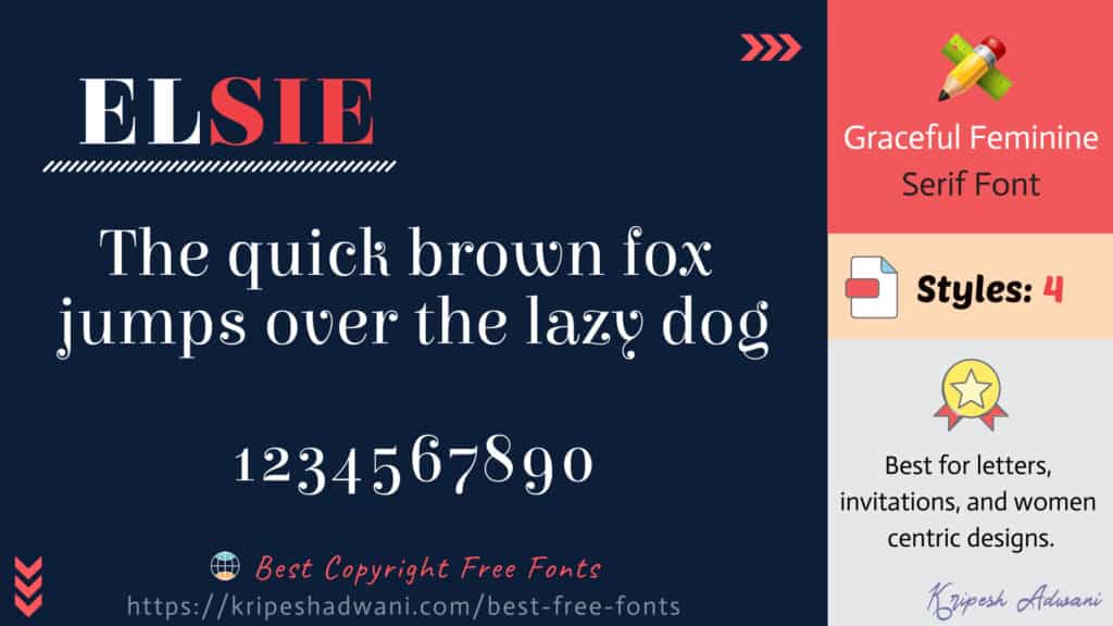 Best Copyright Free Fonts (2026) - Download Free Fonts For Commercial Use 4 Elsie-free-font