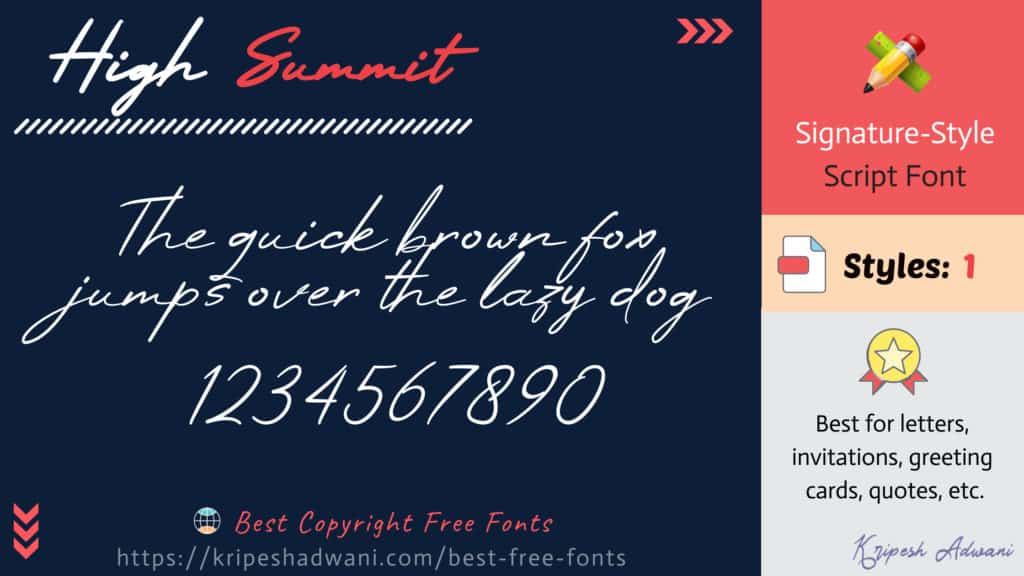 Best Copyright Free Fonts (2026) - Download Free Fonts For Commercial Use 38 High-Summit-free-font
