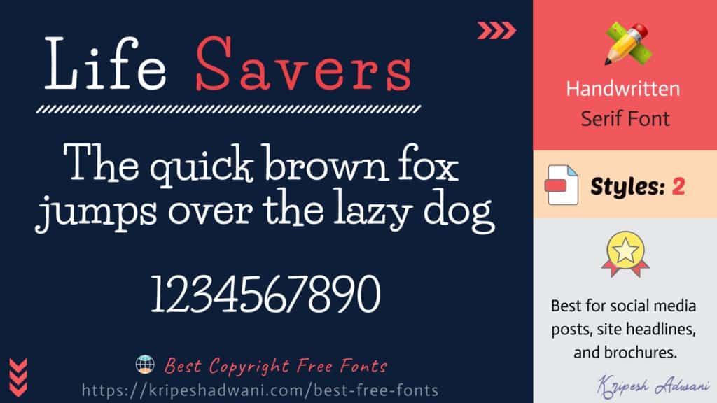 Best Copyright Free Fonts (2026) - Download Free Fonts For Commercial Use 3 LifeSavers-free-font