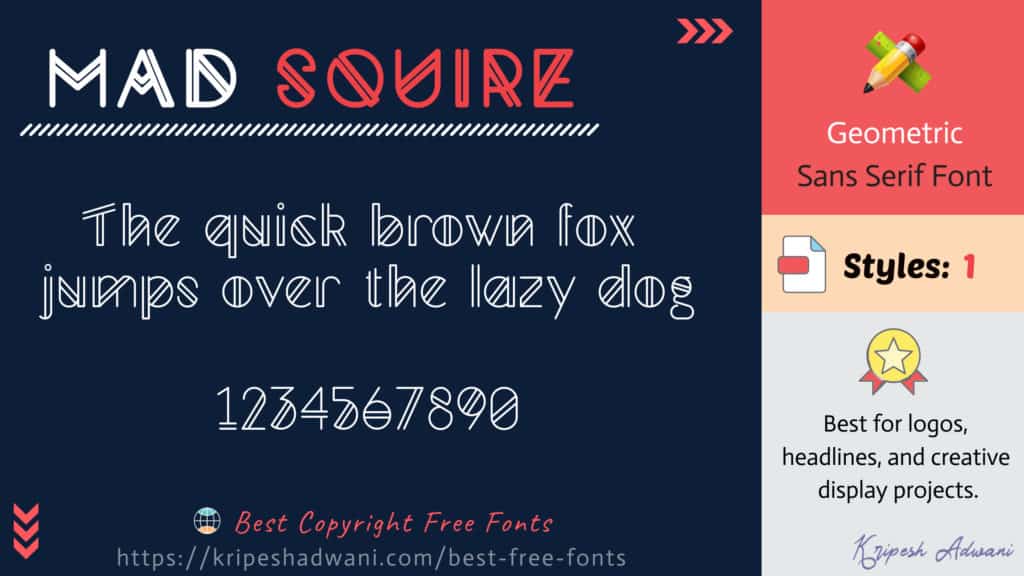 Best Copyright Free Fonts (2026) - Download Free Fonts For Commercial Use 18 Mad-Squire-free-font