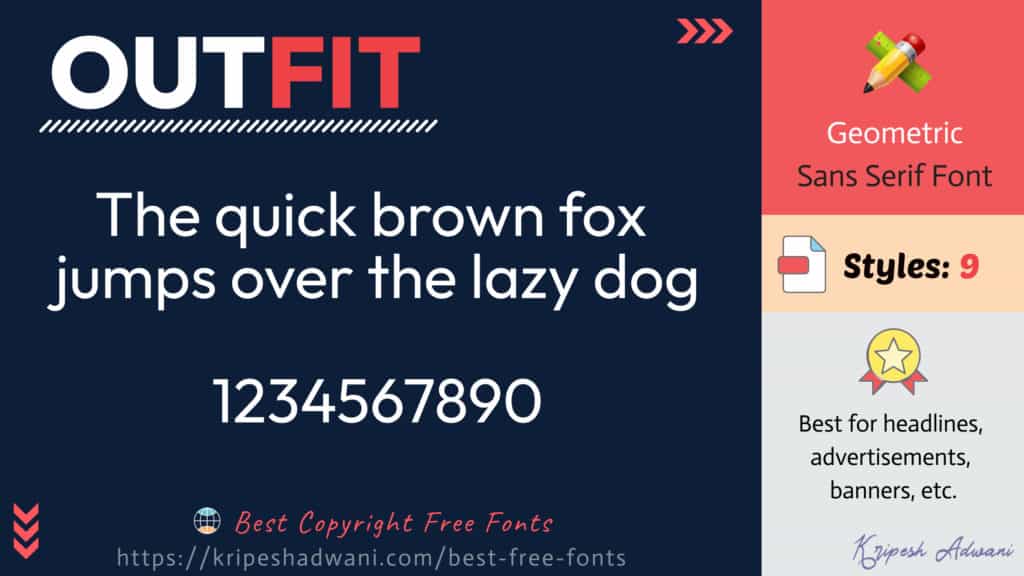 Best Copyright Free Fonts (2026) - Download Free Fonts For Commercial Use 23 Outfit-free-font