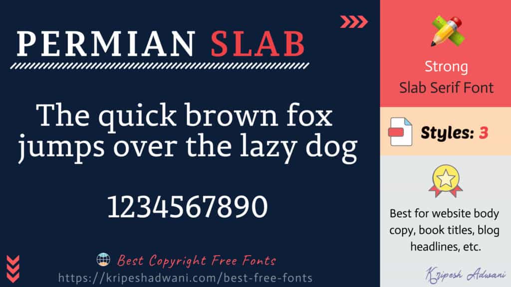 Best Copyright Free Fonts (2026) - Download Free Fonts For Commercial Use 14 Permian-slab-free-font