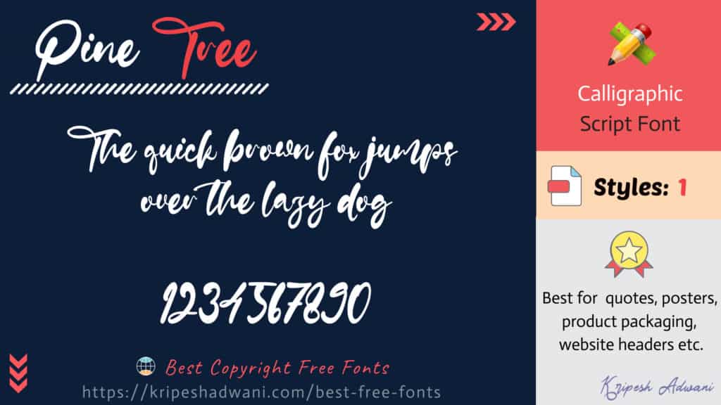Best Copyright Free Fonts (2026) - Download Free Fonts For Commercial Use 39 Pine-tree-free-font