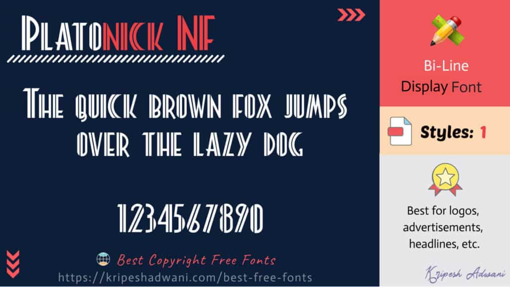 Best Copyright Free Fonts (2026) - Download Free Fonts For Commercial Use 42 Platonick-NF-free-font