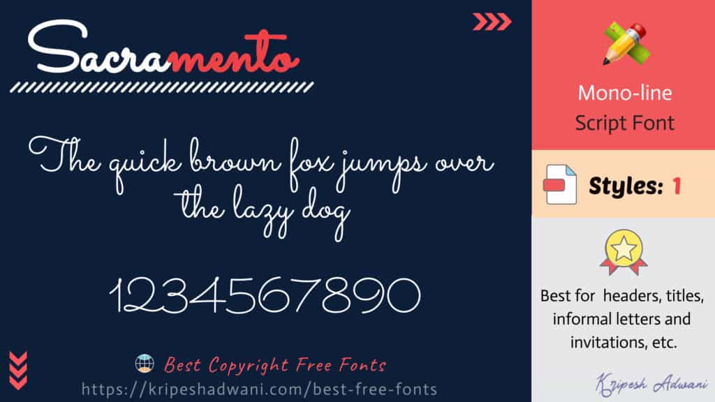 Best Copyright Free Fonts (2026) - Download Free Fonts For Commercial Use 32 Sacramento-free-font