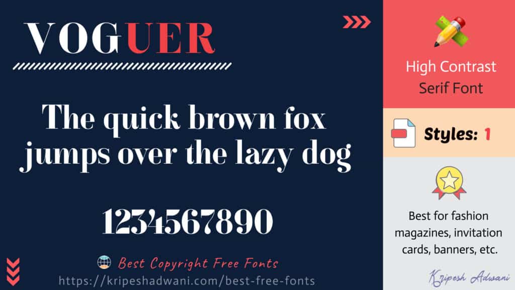 Best Copyright Free Fonts (2026) - Download Free Fonts For Commercial Use 11 Voguer-free-font